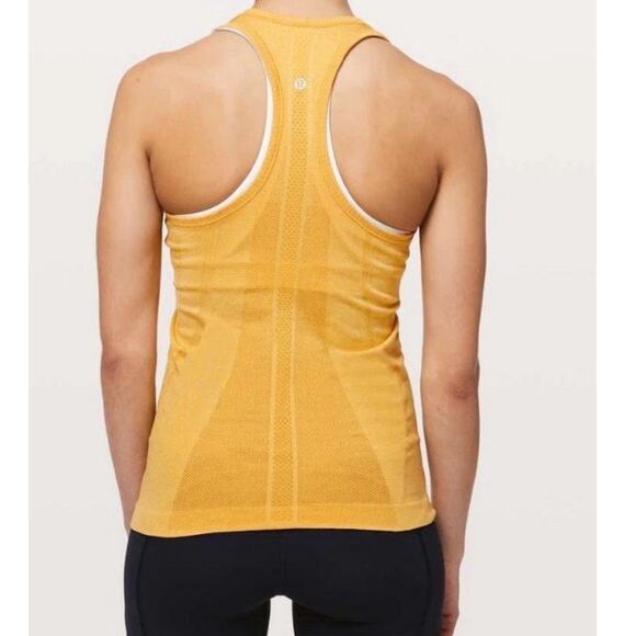 Lululemon Honey Lemon Golden Orange Yellow Swiftly Tech Racerback Tank Top 10 - Picture 2 of 7
